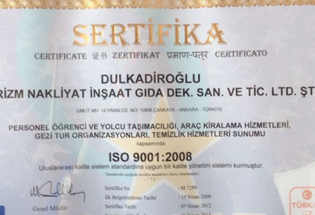 Dulkadiroglu Turizm Sertifika